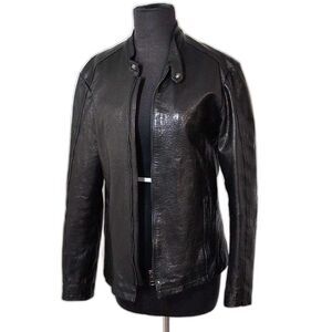 David Naman Black Italian Leather Jacket